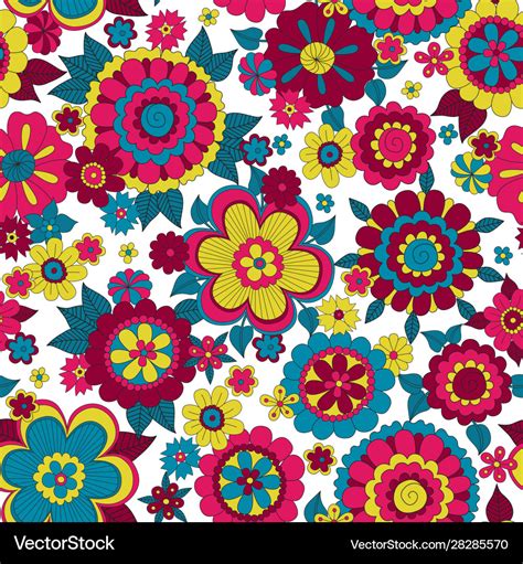 Hippie Flowers Royalty Free Vector Image Vectorstock