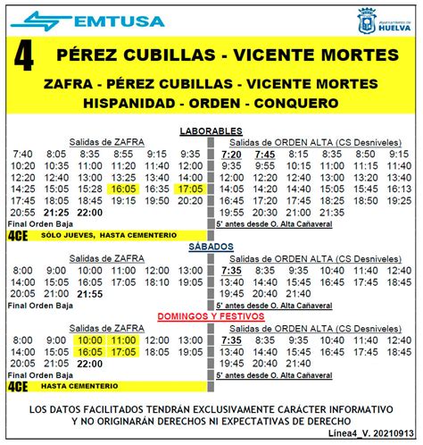 Horario L Nea Emtusa Huelva