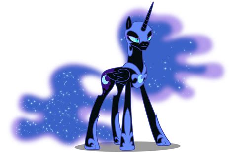 An Animated Black And Blue Pony With Stars In The Background