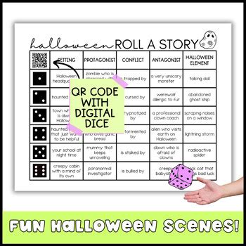 Halloween Roll A Story Activity For Fall Narrative Writing Prompts