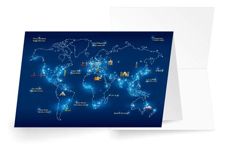 Internationale Weihnachtsgr E Rund Um Den Globus In Blau Mit