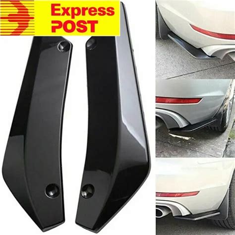 Universal Gloss Black Rear Bumper Lip Diffuser Splitter Canard Car Side