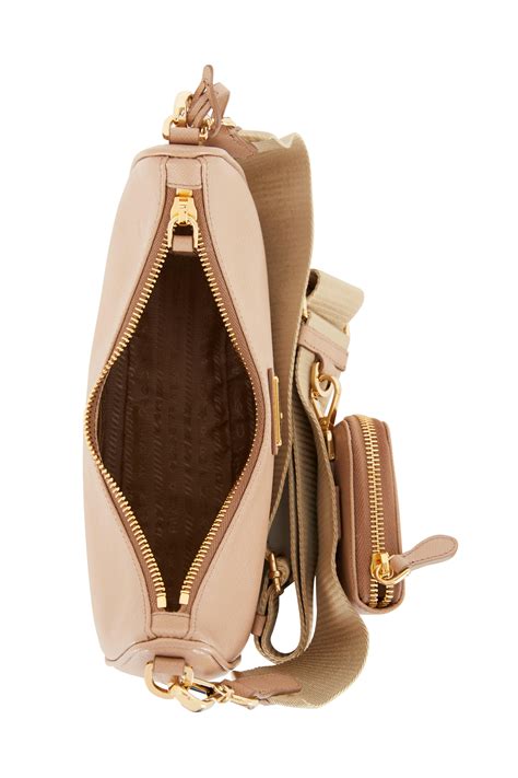 Prada Nude Re Edition Leather Zip Pouch Shoulder Bag