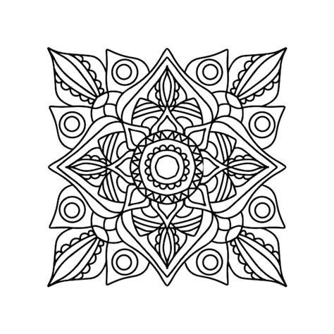 Coloriage Adulte Mandala Abstrait De Luxe Vecteur Premium