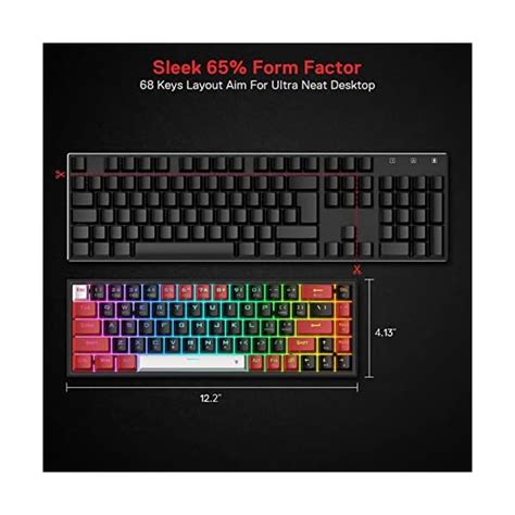 Redragon K Pro Mode Wireless Rgb Gaming Keyboard Keys Hot Swappable Compact