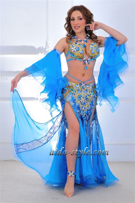 Blue Belly Dance Costume Aida Style