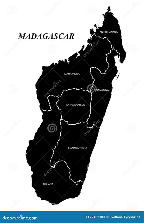 Mapa De La Isla De Madagascar Con Provincias Ilustración del Vector