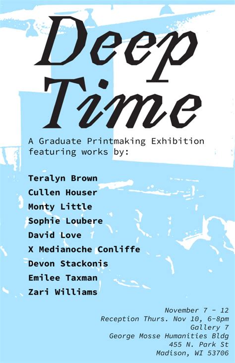 Deep Time: A Graduate Printmaking Exhibition - UW ART