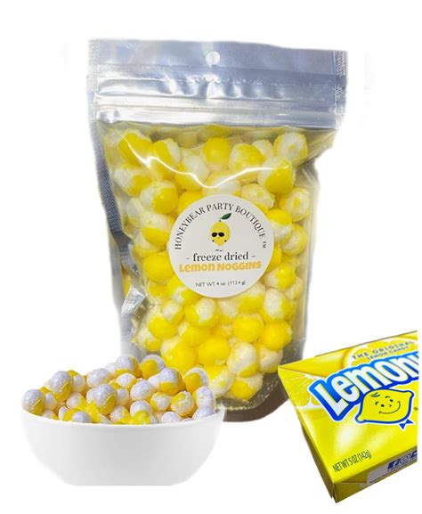 Freeze Dried Lemon Noggins Candy Shipped In A Box Sour Lemon Candy