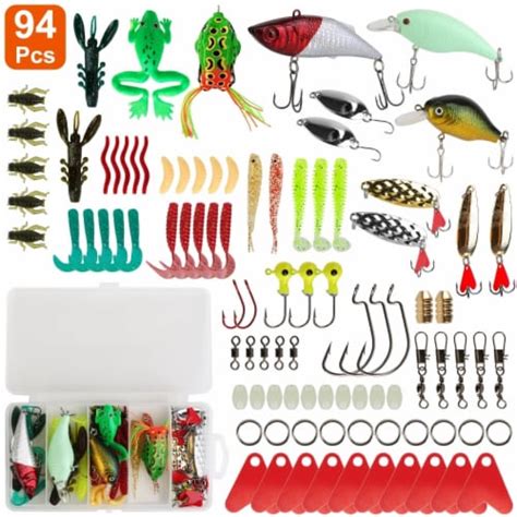 94pcs Fishing Lures Kit Soft Plastic Baits Crankbaits With Tackle Box