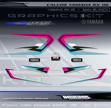 Calcos Yamaha Rx Moto Blanca Insignia Calcos