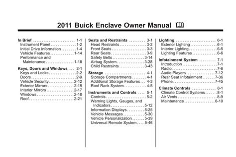 2011 Buick Enclave Toledo Owners Manual Ppt