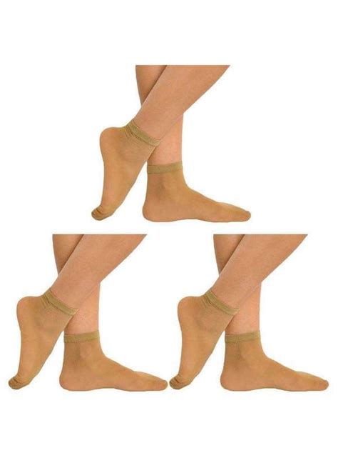 Kit 3 Pares De Meias Soquete Selene Fio 15 Feminina Nude Esporte Legal