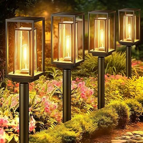 Acvoay Solar Pathway Lights Outdoor 6 Pack Solar Lights Outdoor