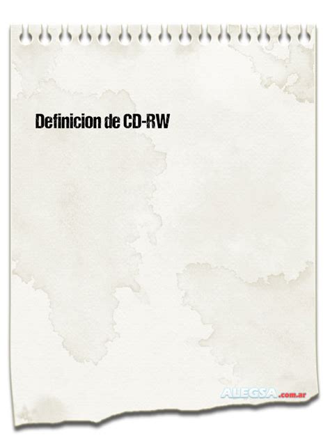 Definición de CD RW