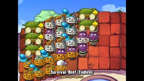 Plants Vs Zombies Survival Endless Roof Cob Cannon And Cobless YouTube