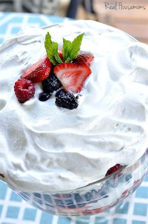 Berries And Cream Angel Food Cake Trifle ⋆ Real Housemoms