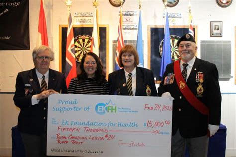 Royal Canadian Legion Branch # 24 donates $15,000 - EKFH