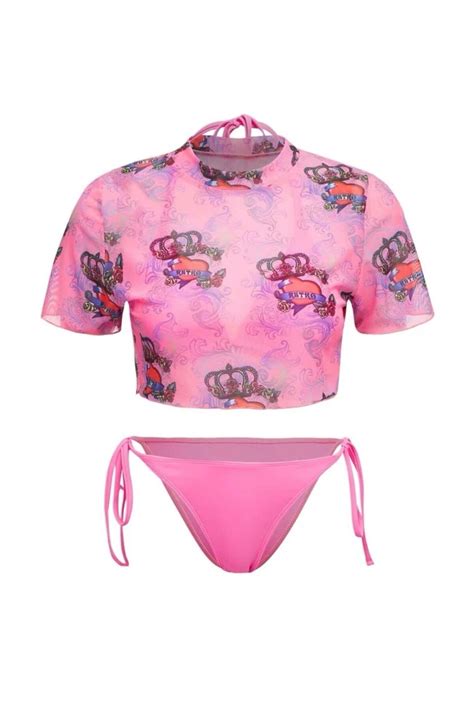 Elifbilginbutik Kad N Pembe Ti Rt Pareolu Sexy Bikini Tak M Fiyat