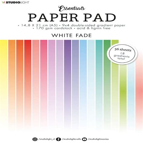 Sl Paper Pad Double Sided White Fade Gradients Essentials 148x210mm 36