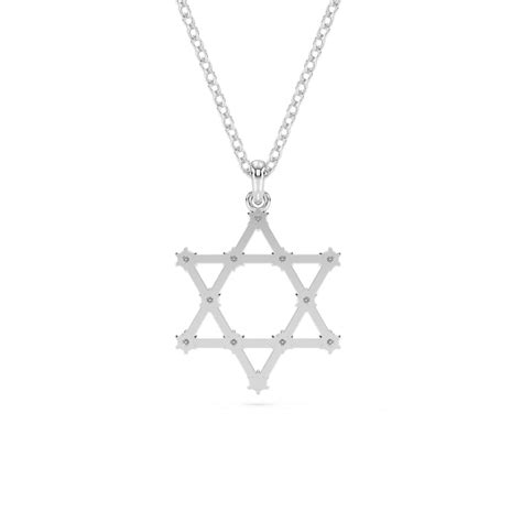 Swarovski Jewelry Insigne Round Cut Crystal And Rhodium Star Of David