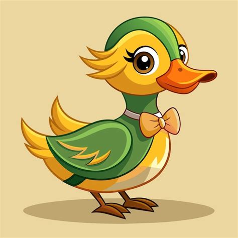 Cute Duck In Cartoon Premium AI Generated Vector