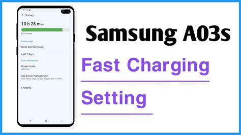 Samsung A03s Fast Charging Setting YouTube