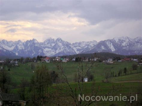 Widok Na Tatry Z Bukowiny Tatrza Skiej Wieczorem Bukowina Tatrza Ska