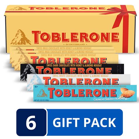 Toblerone Swiss Chocolate Bar Variety T Pack 211 Oz Pack Of 6