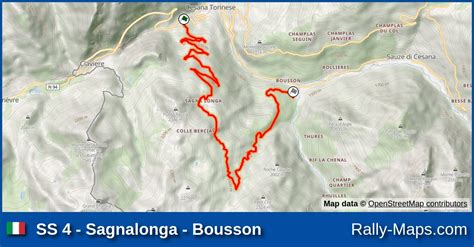 Ss Sagnalonga Bousson Stage Map Rally Dei Rododendri