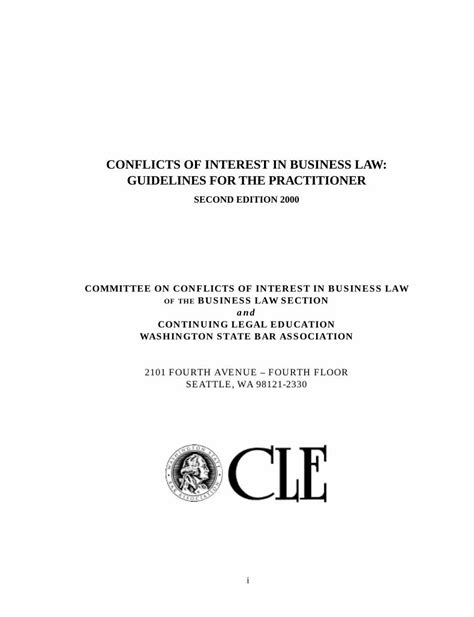 PDF CONFLICTS OF INTEREST IN BUSINESS LAW GUIDELINES FOR DOKUMEN