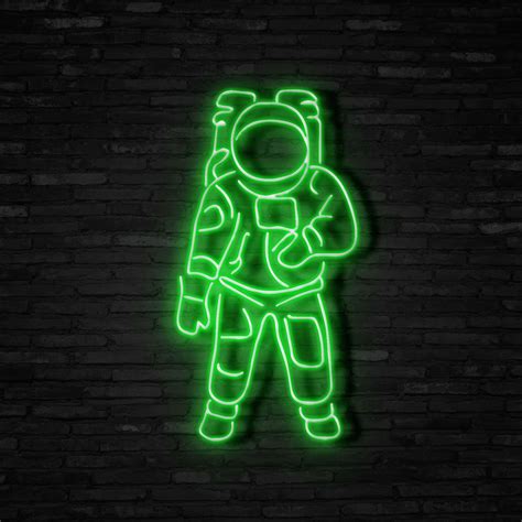 Download Green Neon Astronaut Wallpaper | Wallpapers.com