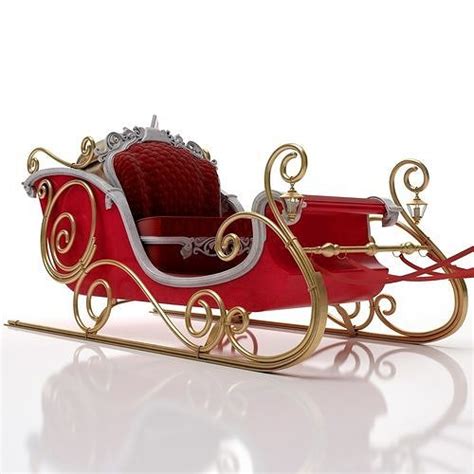 Santa Claus Sleigh With Reindeer 3d Model Cgtrader