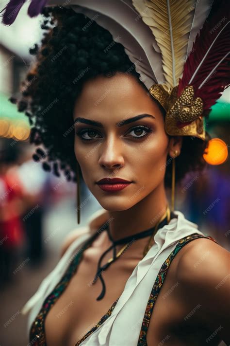 Premium Photo Beautiful Woman In Carnival Costume