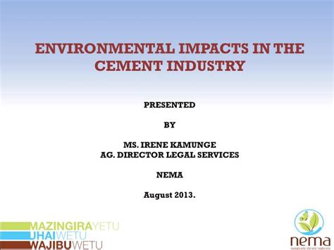 Ppt Environmental Impacts In The Cement Industry Powerpoint