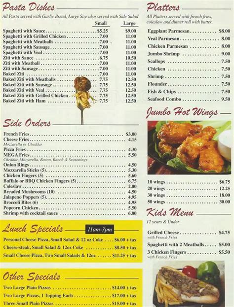 Menu at New Haven Pizza pizzeria, West Chester