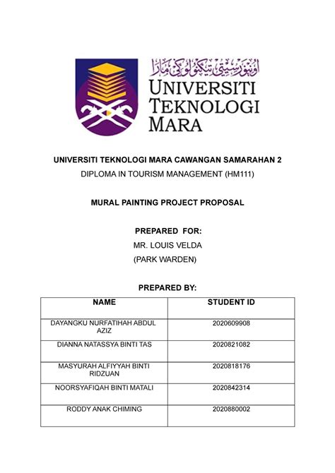 Mural Painting Proposal Universiti Teknologi Mara Cawangan Samarahan