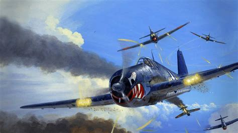 F4f Wildcat Evading Aircraft Art Wwii Aircraft Fighter Aircraft