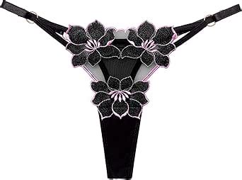 YOLAI Women Adjustable G Strings Thong Sexy Panties Lace Sheer T Back Lingerie Briefs Low Waist