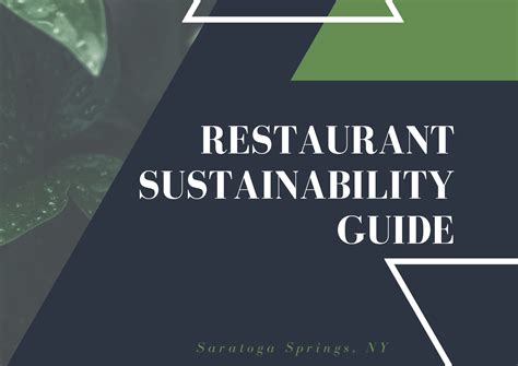 Sustainable Saratoga Releases Restaurant Sustainability Guide To Help