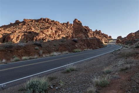 USA Desert Road in Nevada with Red Mountains - HDRi Maps and Backplates