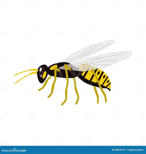 Cartoon Wasp Character Vector Illustration Stock Vector Illustration