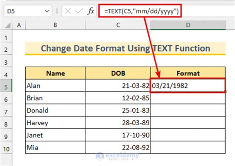 How To Use Formula To Change Date Format In Excel Methods