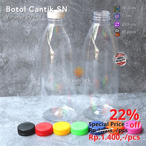 Jual Botol Plastik Minuman Ml Cantik Tutup Sn Minimal Order Pcs