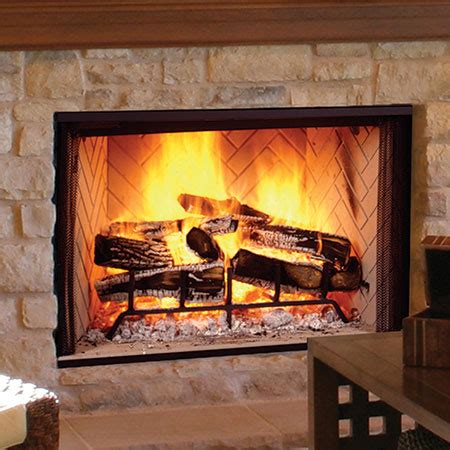 Biltmore Radiant Wood Burning Fireplace Herringbone Liner Majestic