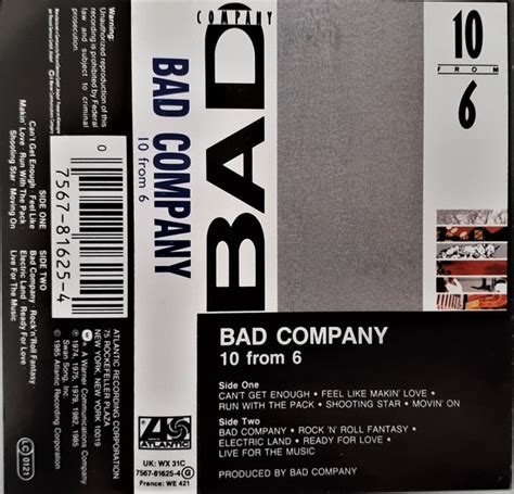 Bad Company 10 From 6 Tasty Records