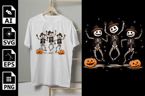 Funny Dancing Skeleton Halloween Graphic By PNKArt Creative Fabrica