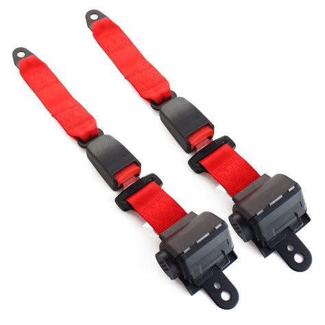 Pcs Fit Nsn Point Harness Replace Seat Belt Retractable Red Car