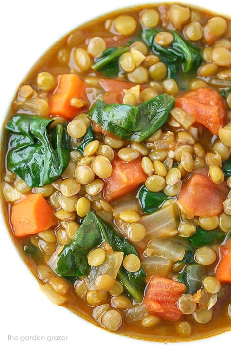 Lentil Spinach Soup (Easy, Vegan) - The Garden Grazer