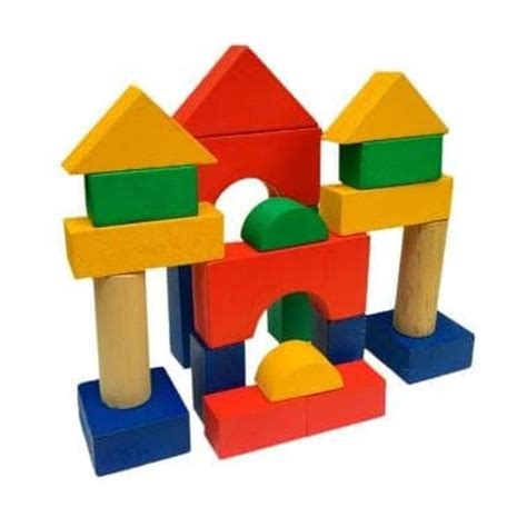 Jual Mainan Edukasi Anak Balok Kayu Wooden Block Susun Rumah Dan